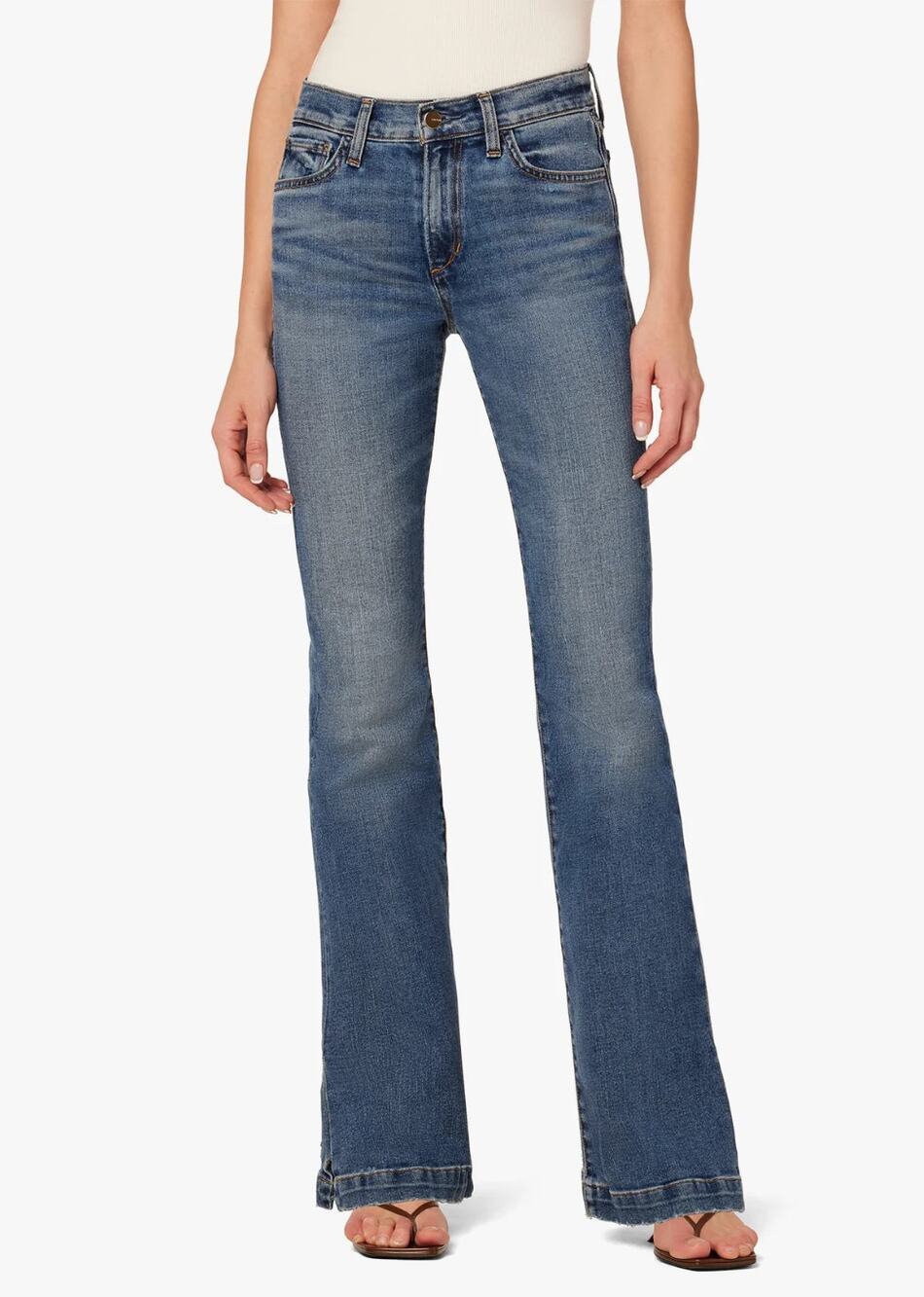 Joe's Jeans The Frankie Bootcut Mid Rise Stretch Denim 30 W 34 inseam Flare Slit